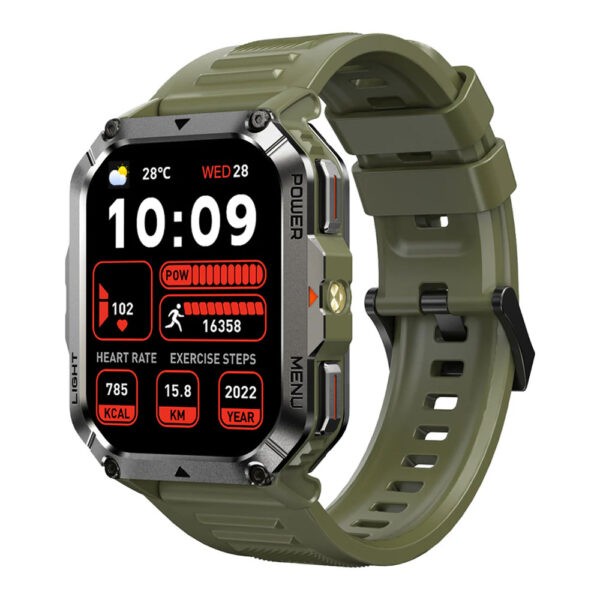 BLACKVIEW MULTI-FUNCTION SMARTWATCH WITH FLASHLIGHT COMPASS BT CALL & HEALTH MANAGEMENT GREEN