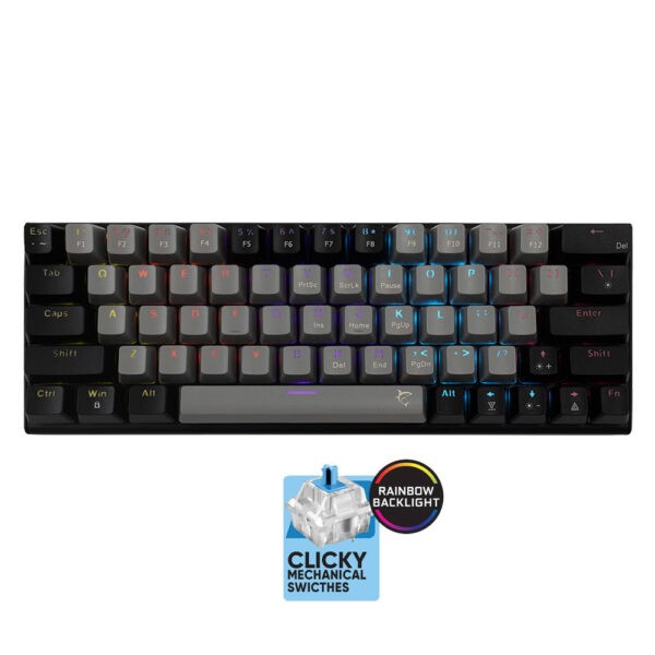 WHITE SHARK MECHANICAL KEYBOARD GK-002721V2 US BLUE SWITCH WAKIZASHI-2 GREY/BLACK