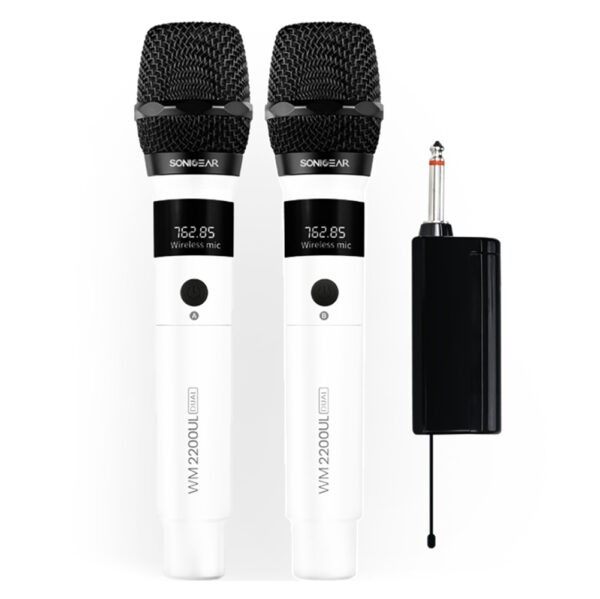SONICGEAR DUAL 2.4G WIRELESS LED MICROPHONE WM 2200 UL BIANCO