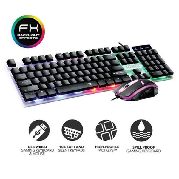 ALCATROZ RGB WATERPROOF GAMING KEYBOARD AND MOUSE X-CRAFT XC1000