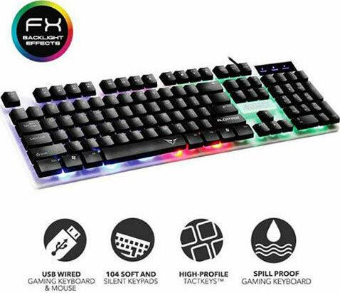 ALCATROZ SPILL PROOF GAMING KEYBOARD WITH BACKLIGHT EFFECTS