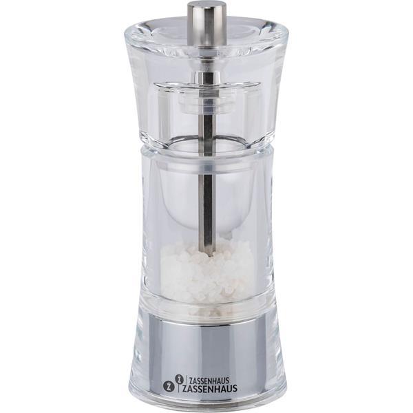 ZASSENHAUS SALT MILL  AACHEN ACRYL GLASS, 14 CM
