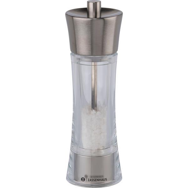 ZASSENHAUS SALT MILL  AACHEN ACRYLIC GLASS/INOX 18 CM