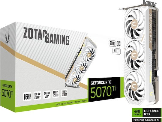 VGA ZOTAC GeForce® RTX 5070TI 16GB Solid Core OC White Edition